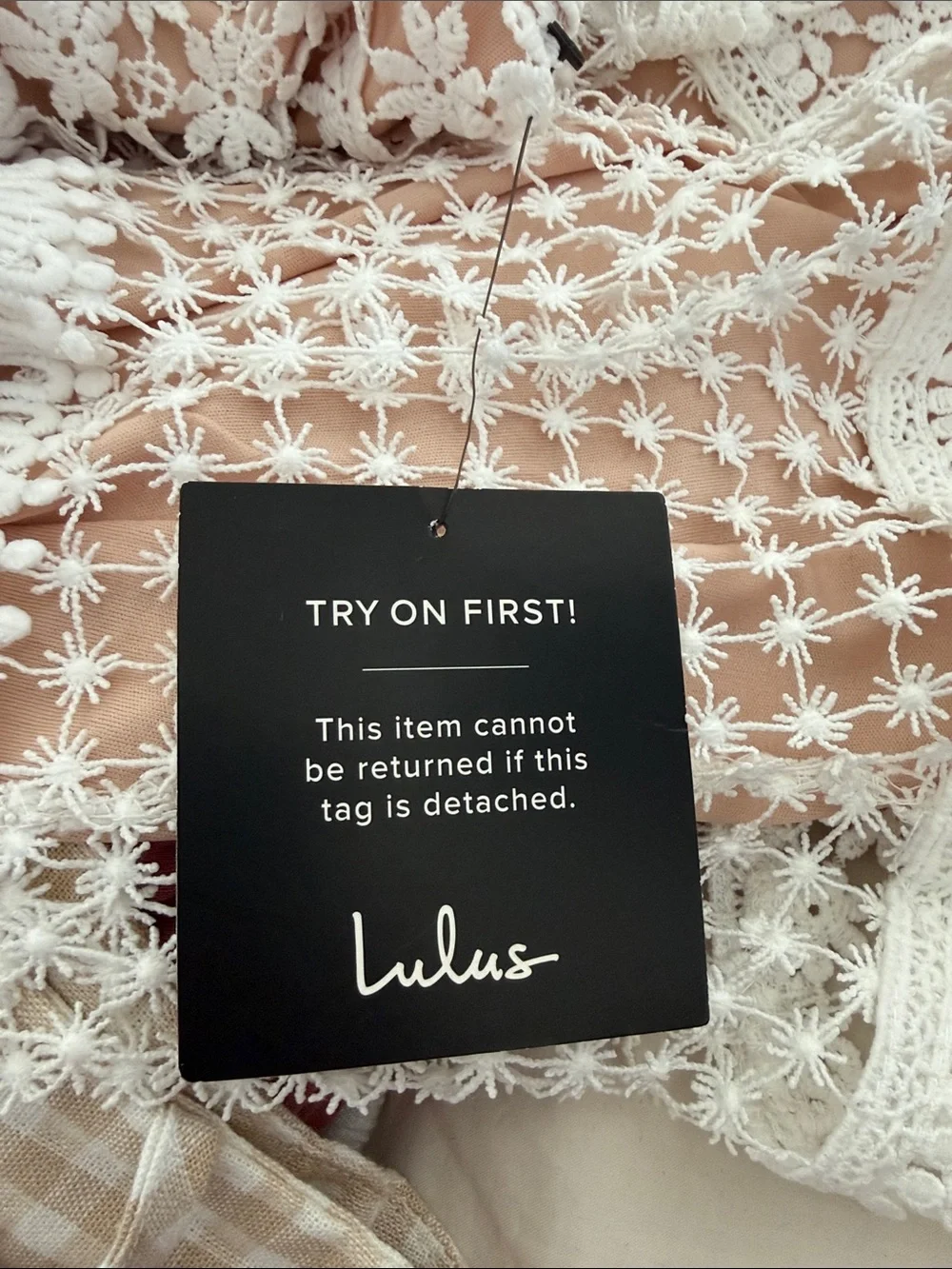 Lulu's Cream Eyelet Lace Midi Dress